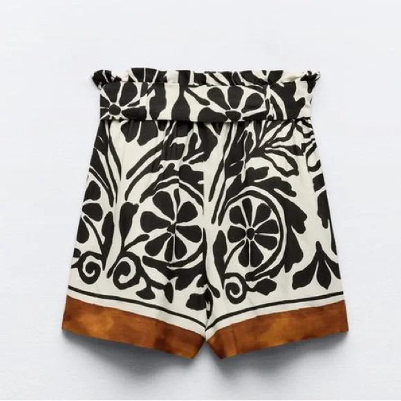 ZARAPRINTED PAPERBAG SHORTS